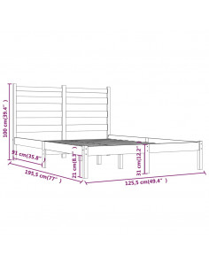 Giroletto in Legno Massello di Pino 120x190cm Small Double