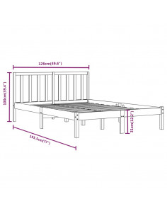 Giroletto in Legno Massello di Pino 120x190cm Small Double