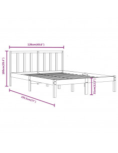 Giroletto in Legno Massello di Pino 120x190cm Small Double