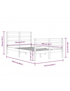 Giroletto in Legno Massello di Pino 120x200 cm