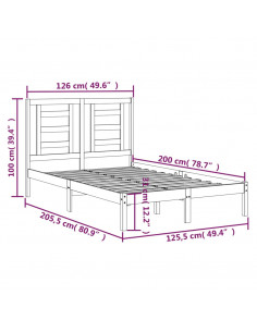 Giroletto senza Materasso 120x200 cm in Legno Massello di Pino