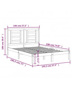 Giroletto in Legno Massello di Pino 140x190 cm