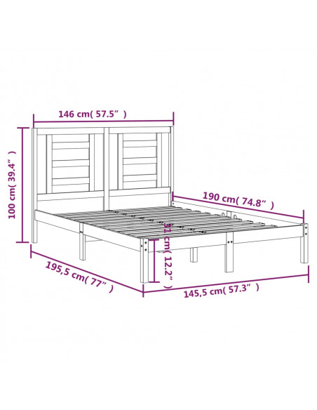 Giroletto in Legno Massello di Pino 140x190 cm