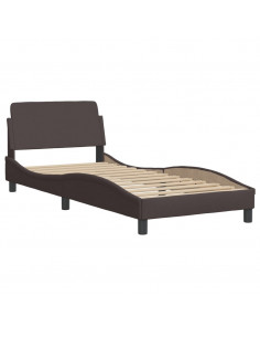 Giroletto con Testiera Marrone Scuro 80x200 cm in Tessuto 2