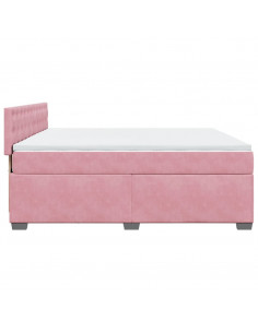 Giroletto a Molle con Materasso Rosa 180x200 cm in Velluto 2