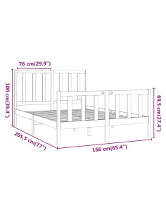Giroletto in Legno Massello di Pino 160x200 cm
