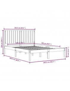 Giroletto in Legno Massello di Pino 160x200 cm