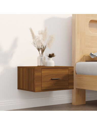 Comodini a Muro 2 pz Rovere Marrone 50x36x25 cm
