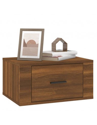 Comodini a Muro 2 pz Rovere Marrone 50x36x25 cm