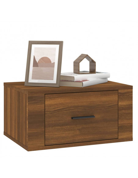 Comodini a Muro 2 pz Rovere Marrone 50x36x25 cm