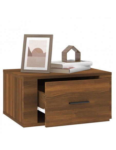 Comodini a Muro 2 pz Rovere Marrone 50x36x25 cm