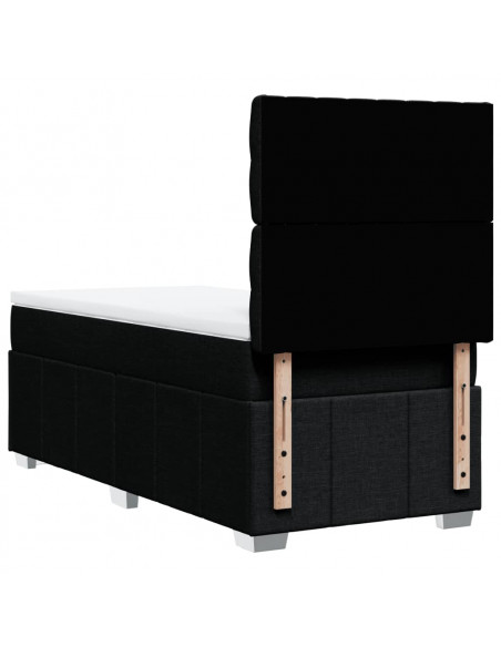 Giroletto a Molle con Materasso Nero 80x200 cm inTessuto