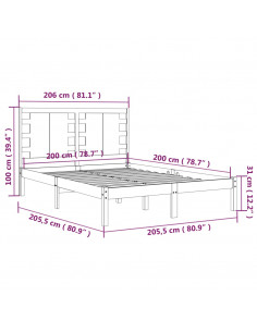 Giroletto in Legno Massello di Pino 200x200 cm