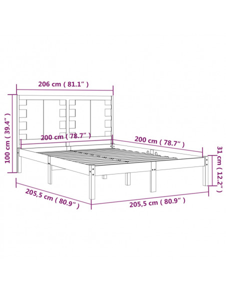 Giroletto in Legno Massello di Pino 200x200 cm