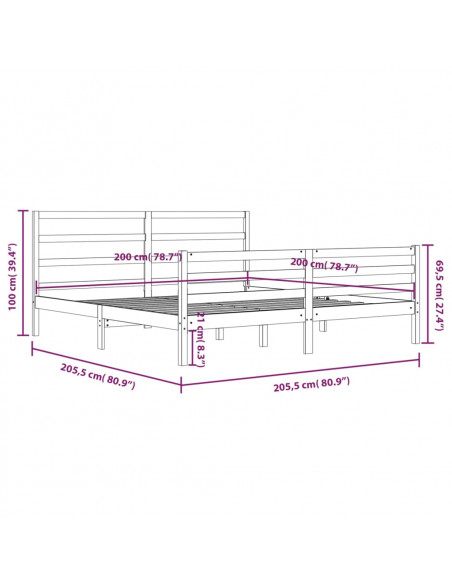Giroletto in Legno Massello di Pino 200x200 cm