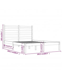 Giroletto in Legno Massello di Pino 200x200 cm