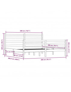 Giroletto in Legno Massello di Pino 200x200 cm