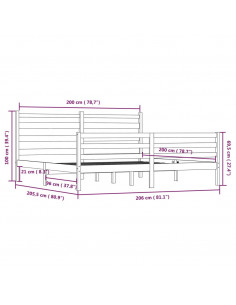 Giroletto in Legno Massello di Pino 200x200 cm Bianco