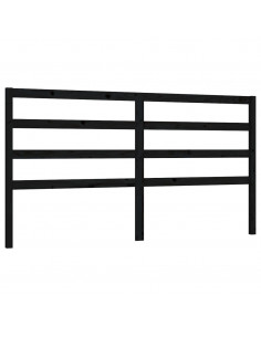 Testiera per Letto Nera 206x4x100 cm in Legno Massello di Pino 2