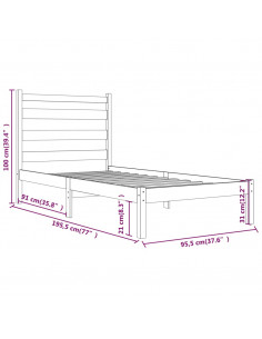 Giroletto in Legno Massello di Pino 90x190 cm Single