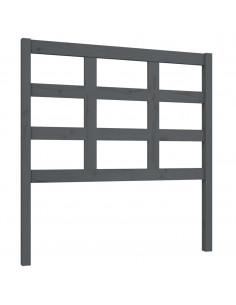 Testiera per Letto Grigia 95,5x4x100 cm Legno Massello di Pino 2