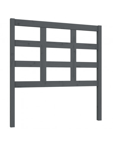 Testiera per Letto Grigia 95,5x4x100 cm Legno Massello di Pino