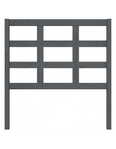 Testiera per Letto Grigia 95,5x4x100 cm Legno Massello di Pino