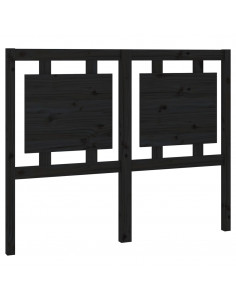 Testiera per Letto Nera 125,5x4x100cm in Legno Massello di Pino 2