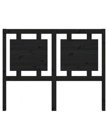 Testiera per Letto Nera 125,5x4x100cm in Legno Massello di Pino