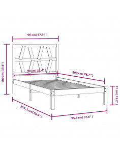 Giroletto in Legno Massello di Pino 90x200 cm