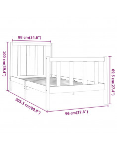 Giroletto in Legno Massello di Pino 90x200 cm