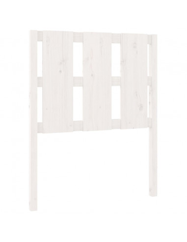 Testiera per Letto Bianca 80,5x4x100 cm Legno Massello di Pino