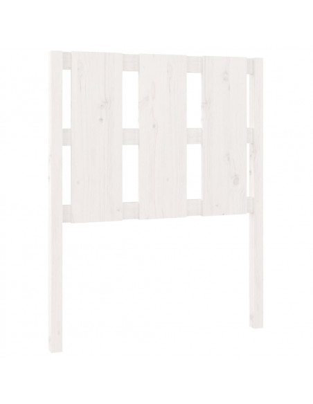 Testiera per Letto Bianca 80,5x4x100 cm Legno Massello di Pino