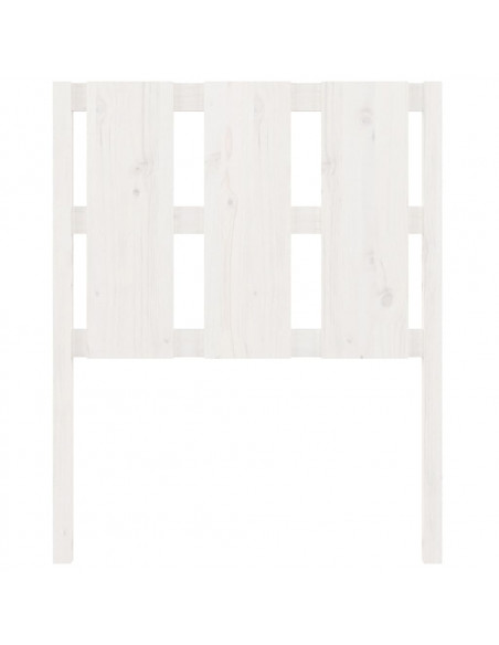 Testiera per Letto Bianca 80,5x4x100 cm Legno Massello di Pino