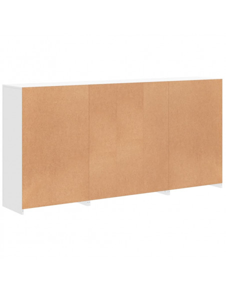 Credenza con Luci LED Bianca 202x37x100 cm