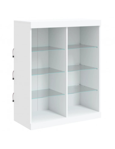 Credenza con Luci LED Bianca 202x37x100 cm