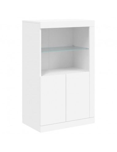 Credenza con Luci LED Bianca 202x37x100 cm