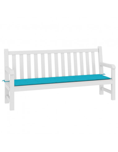 Cuscino per Panca da Giardino Turchese 200x50x3 cm in Tessuto