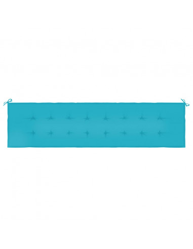Cuscino per Panca da Giardino Turchese 200x50x3 cm in Tessuto