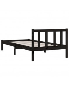 Giroletto in Legno Massello Nero 75x190 cm Small Single