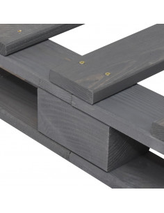 Giroletto in Pallet Grigio Legno Massello di Pino 200x200 cm