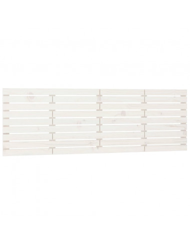 Testiera da Parete Bianca 166x3x63 cm in Legno Massello di Pino