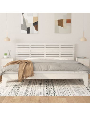 Testiera da Parete Bianca 166x3x63 cm in Legno Massello di Pino