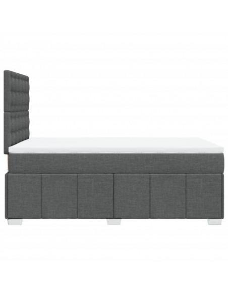 Giroletto a Molle con Materasso Grigio Scuro 120x200 cm Tessuto