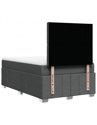 Giroletto a Molle con Materasso Grigio Scuro 120x200 cm Tessuto