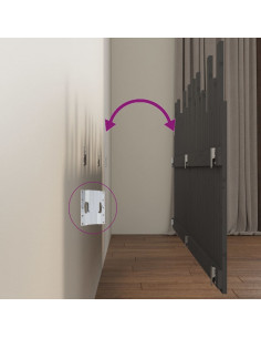 Testiera da Parete Grigia 204x3x80 cm in Legno Massello di Pino