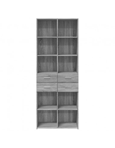 Credenza Grigio Sonoma 70x42,5x185 cm in Legno Multistrato