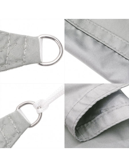Vela Parasole Grigio Chiaro 3x2,5 m 100% Poliestere Oxford
