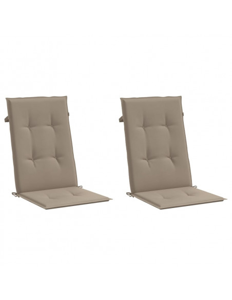 Cuscini per Sedie Alte 2 pz Tortora 120x50x3 cm in Tessuto