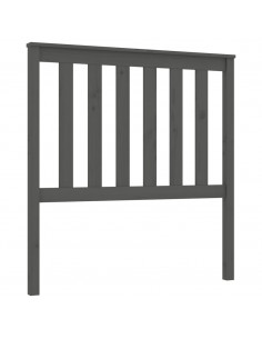 Testiera per Letto Grigia 96x6x101 cm in Legno Massello di Pino 2
